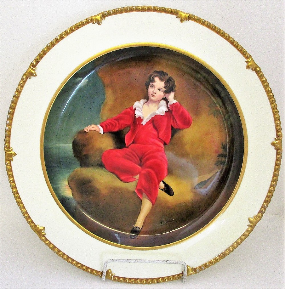 english studio pottery porcelain cabinet dish the red boy reginald johnson
