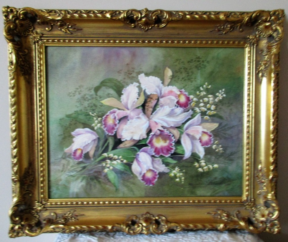 brassolaeliocattleya orchids watercolour reginald johnson