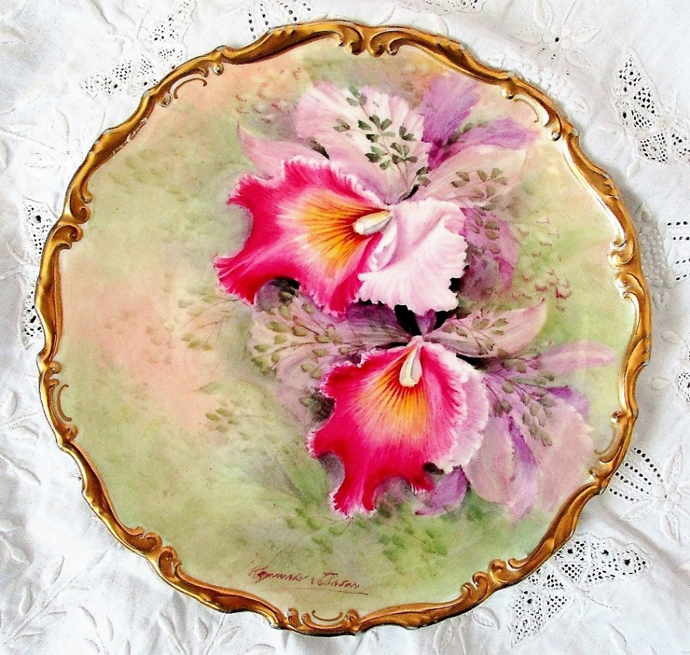 royal doulton english porcelain cabinet plate orchid brassolaeliocattleya reginald johnson