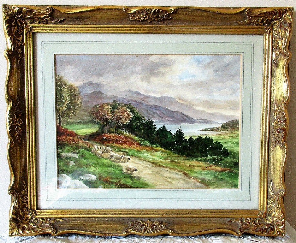 above llyn celyn watercolour reginald johnson