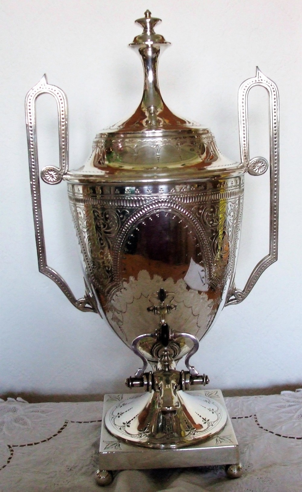 antique english edwardian walker hall silver plated samovar