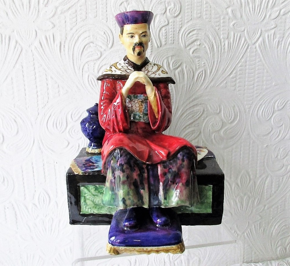 english studio pottery porcelain figurine mandarin reginald johnson