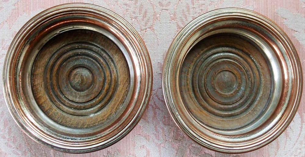 pair of antique english georgian old sheffield plate sauce coasters