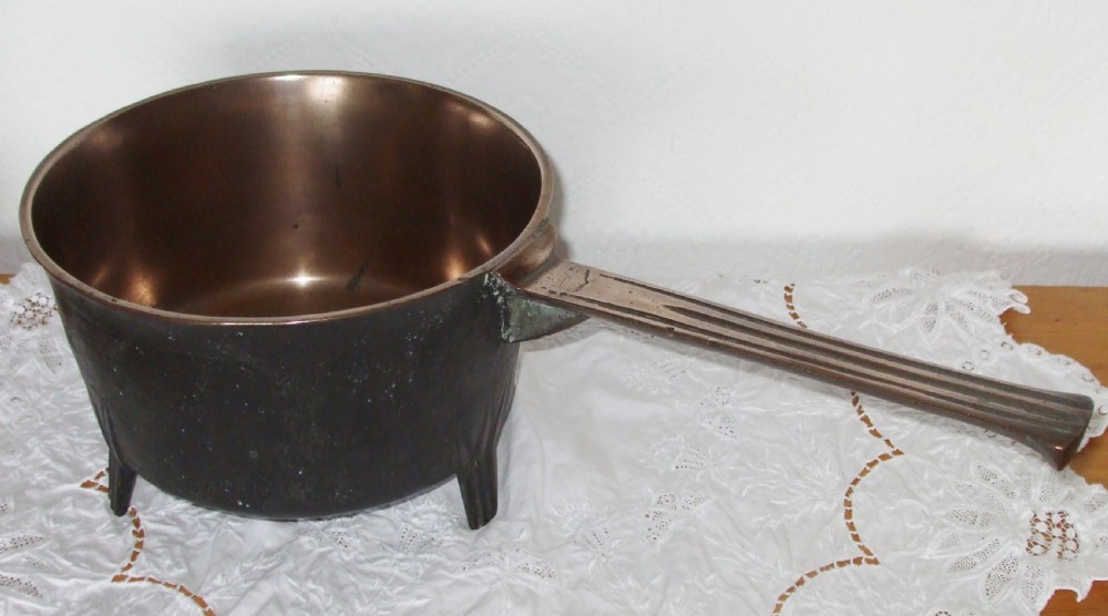 antique english georgian bronze skillet posnet