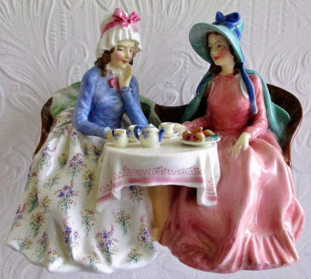 vintage royal doulton english porcelain figurine afternoon tea hn 1747