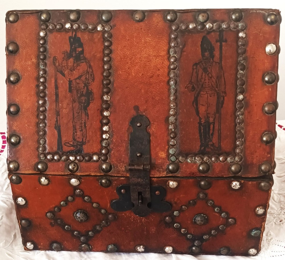 antique georgian leatherbound casket chasse