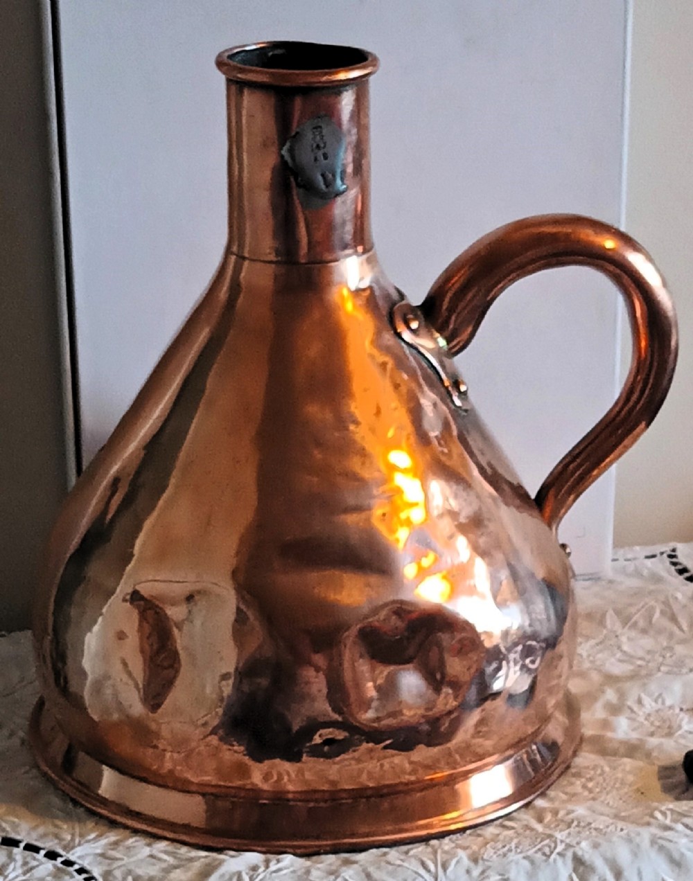 antique english georgian liverpool copper one gallon measure