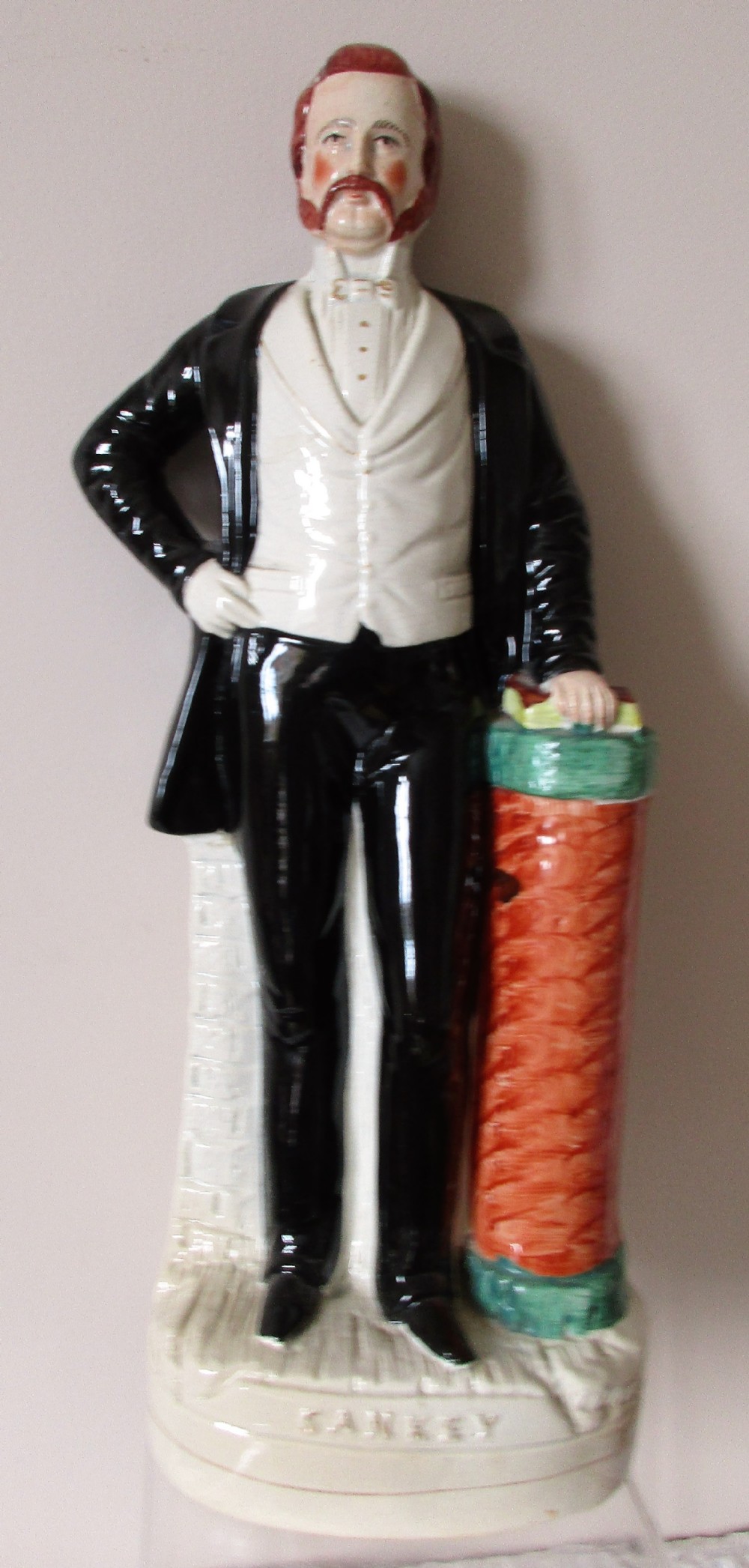 antique english victorian staffordshire pottery portrait figure sankey