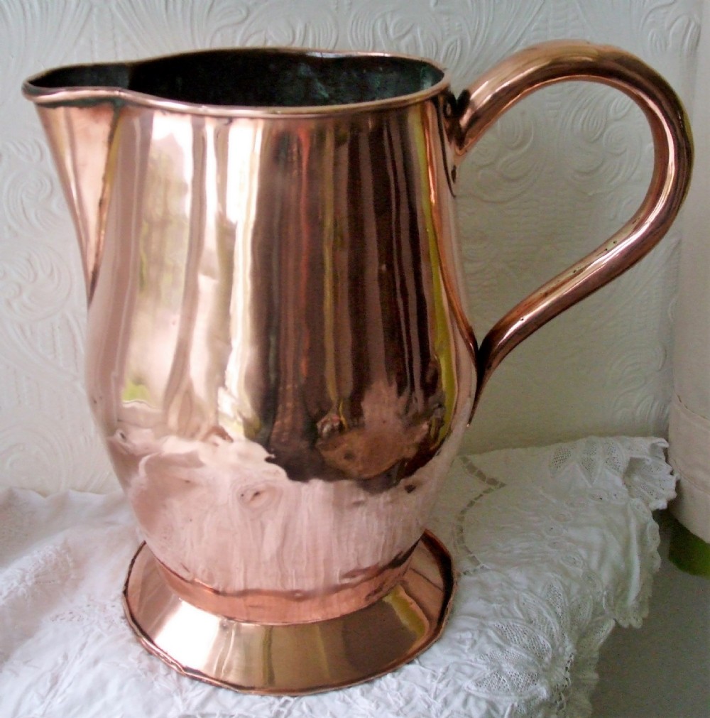 antique english georgian 12 pint copper jug