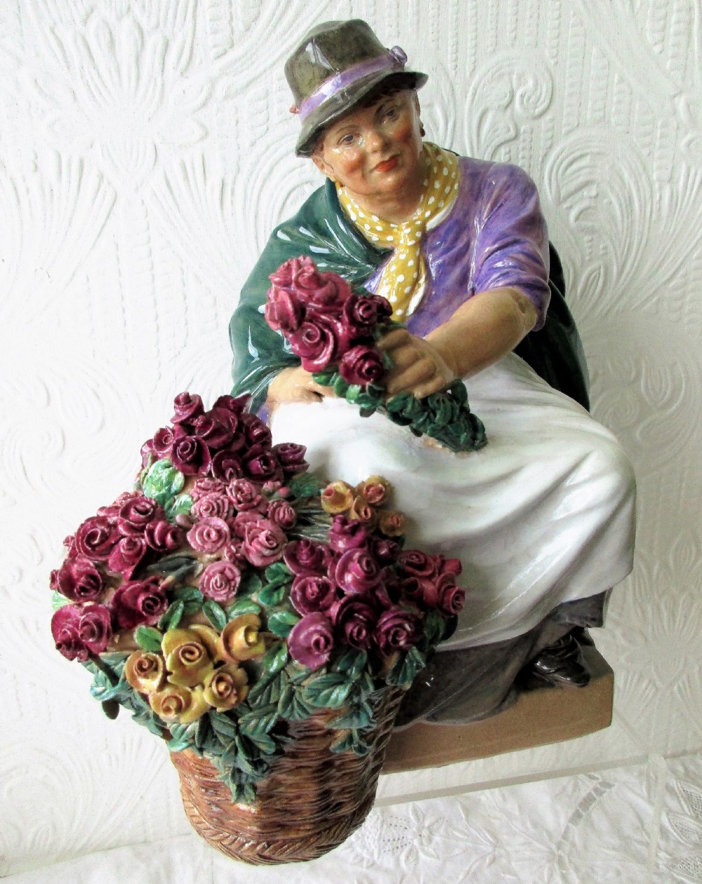 antique english studio pottery figurine piccadilly rose woman charles vyse