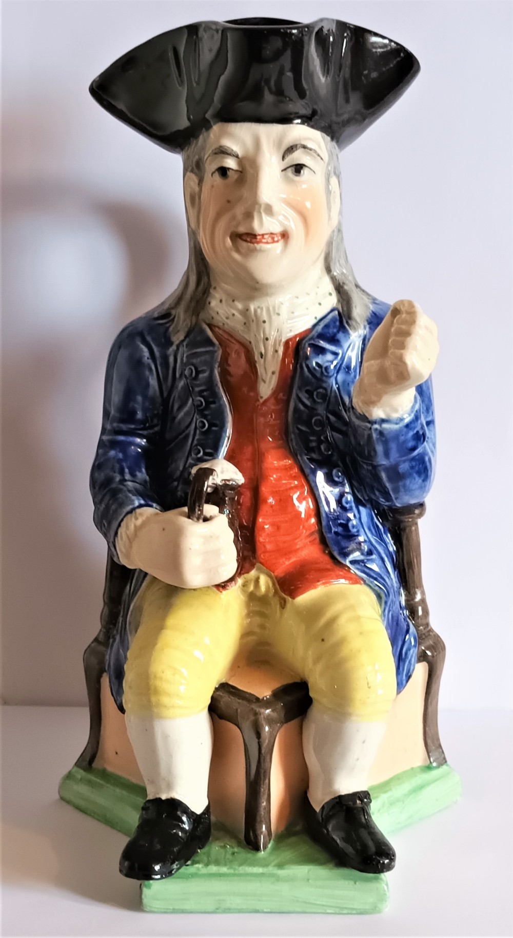 antique english victorian staffordshire pottery squire toby jug