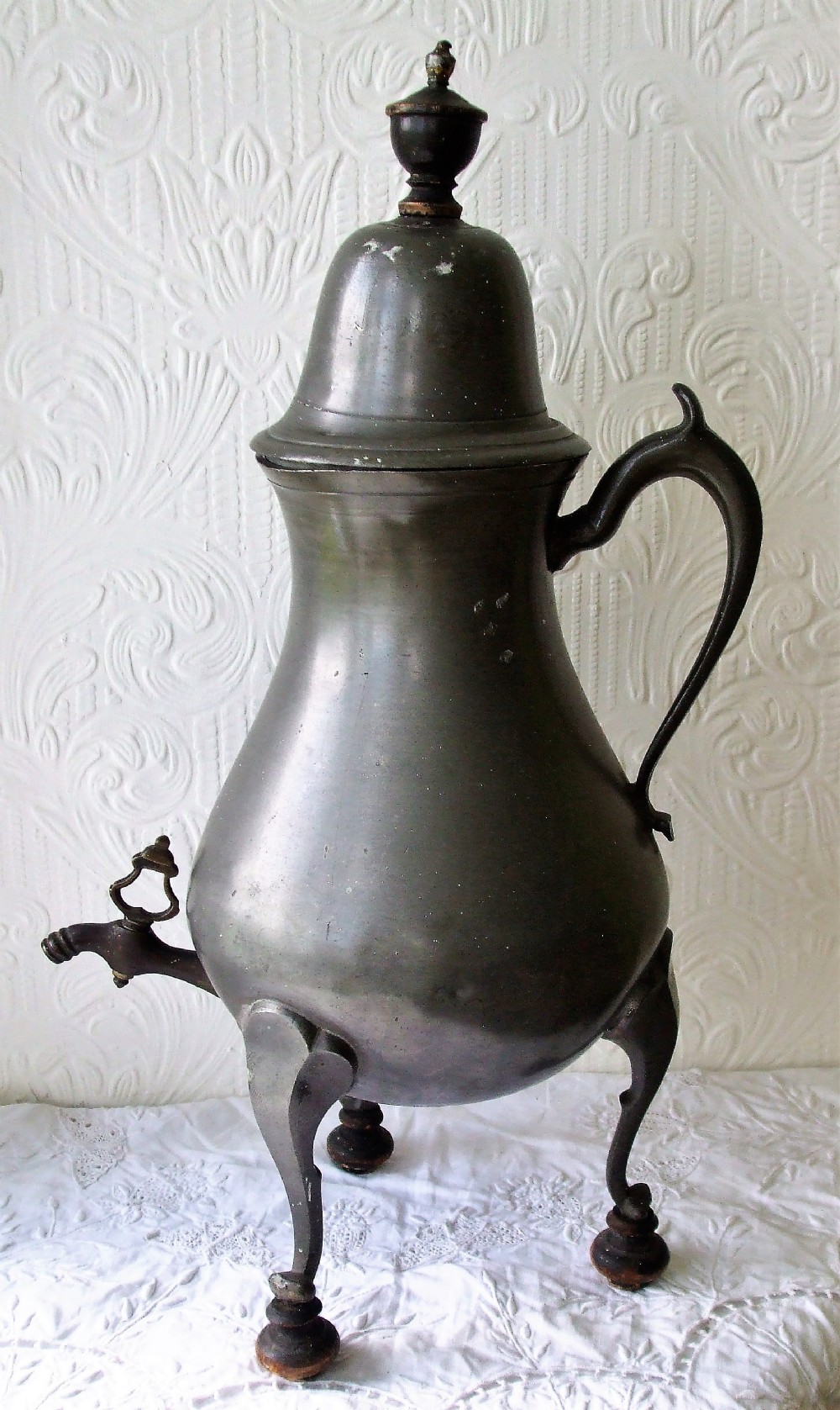 antique dutch or english georgian pewter coffee urn