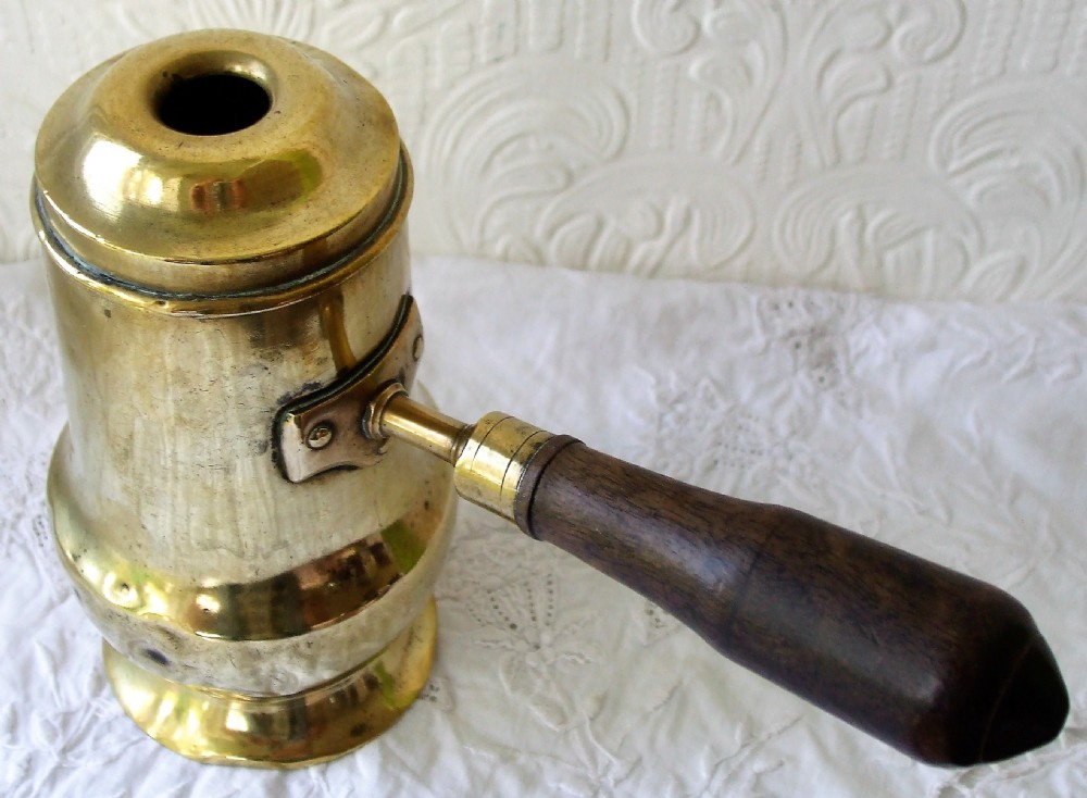 antique dutch or english georgian brass chocolate pot