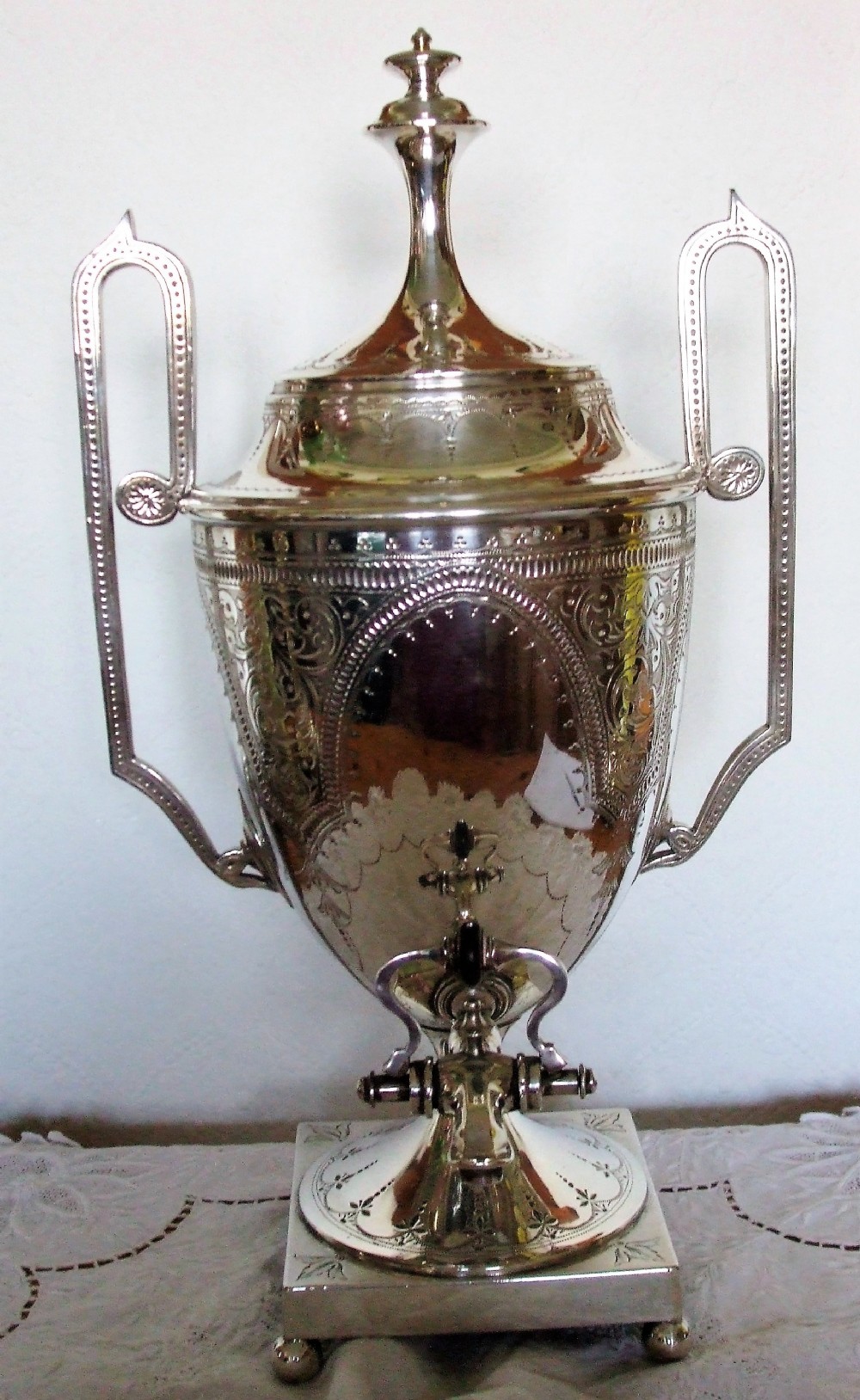 antique english edwardian walker hall silver plated samovar